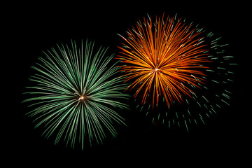 Orange & Green Fireworks