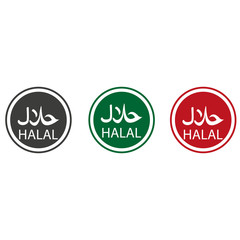 Halal logo vector. Halal food emblem .Sign design. Certificate tag. Food product dietary label for apps and websites