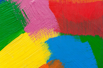 Multicolor abstract strokes with oil paint.