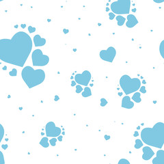 Seamless blue heart pattern. Vector illustration. eps 10