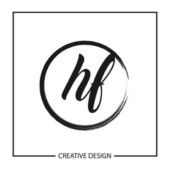 Initial Letter HF Logo Template Design