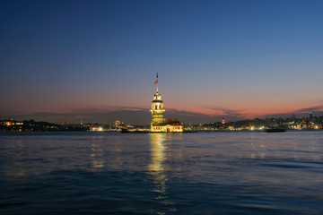 Fototapeta na wymiar Historical Maiden's Tower in Istanbul, It's known as Kizkulesi