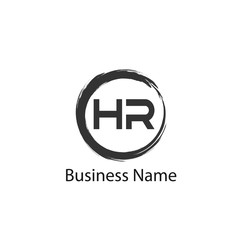 Initial Letter HR Logo Template Design