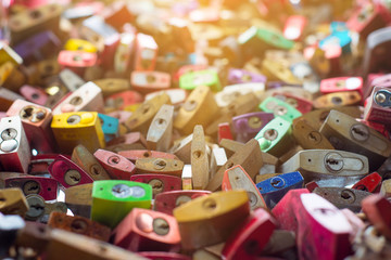 Bridge View Cologne where people express their love padlocks hanging on the fences of protection.