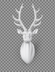 Naklejka premium Vector deer with horns 3d sculpture illustration