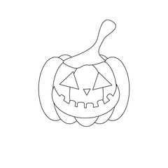 Pumpkin Icon Symbol Design. Vector illustration of pumpkin isolated on white background. Pumpkin outline for autumn or halloween composition.