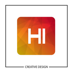 Obraz premium Initial Letter HI Logo Template Design