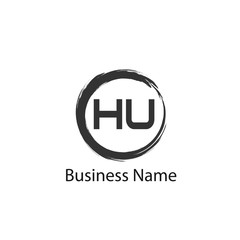 Initial Letter HU Logo Template Design