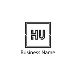 Initial Letter HU Logo Template Design