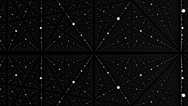 Infinity Space Dots 16 - Black and White -Motion Graphic - 20sec Seamless Loop -4K UHD 3840-2160