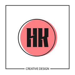 Initial Letter HK Logo Template Design