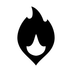 Fire flames, new black icon vector illustration