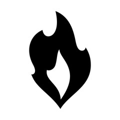 Fire flames, new black icon vector illustration