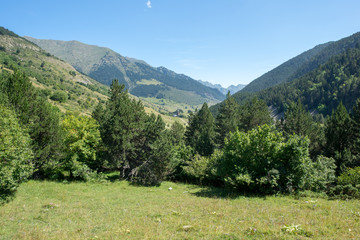 Road to Montgarri through the mountain of Aran Valley