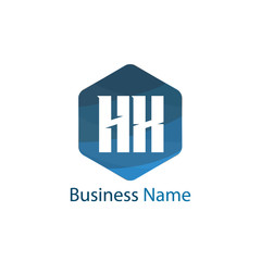 Initial Letter HX Logo Template Design