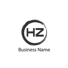 Initial Letter HZ Logo Template Design