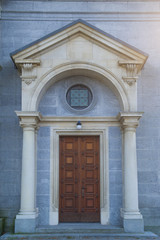 entrance or portal  to a church with highlights
