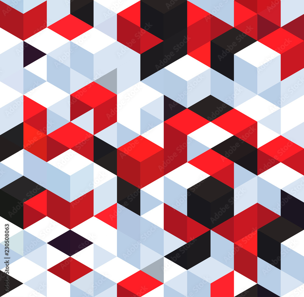 Poster Abstract background with color cubes and grid