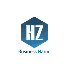 Initial Letter HZ Logo Template Design