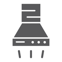 Extractor hood glyph icon, kitchen and appliance, exhaust sign, vector graphics, a solid pattern on a white background.