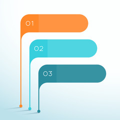 3 Step Vector Banner Shapes 3d Infographic Template