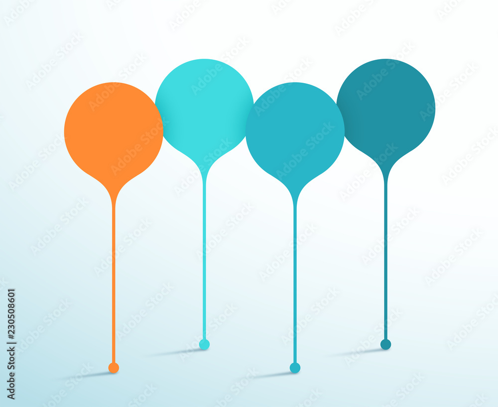 Aufkleber 4 step vector text box shapes 3d infographic template