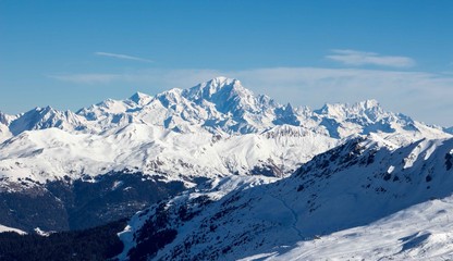 Fototapeta na wymiar Mont blanc from Trois vallees