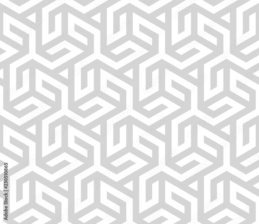 Poster Seamless geometric pattern. Vector hexagonal gray pattern.