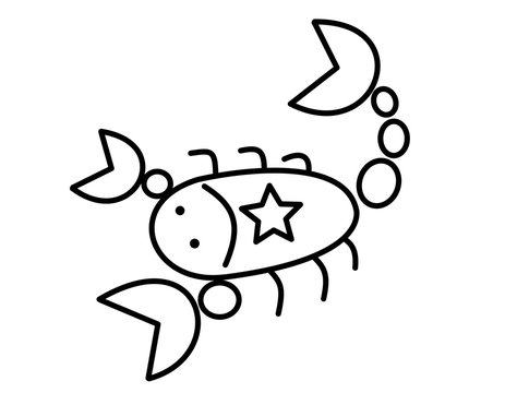recommend clip art: サソリ星(線画)