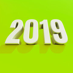New Year Red 2019 Creative Design Concept 3D Rendered Image