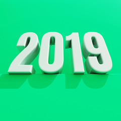 New Year Red 2019 Creative Design Concept 3D Rendered Image