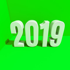 New Year Red 2019 Creative Design Concept 3D Rendered Image