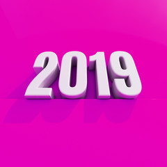 New Year Red 2019 Creative Design Concept 3D Rendered Image