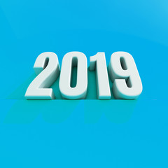 New Year Red 2019 Creative Design Concept 3D Rendered Image