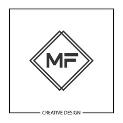 Initial Letter MF Logo Template Design