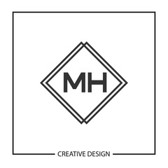 Initial Letter MH Logo Template Design