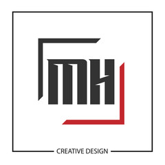 Initial Letter MH Logo Template Design