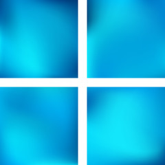Fototapeta premium Set with blue abstract blurred backgrounds. Vector illustration. Modern geometrical backdrop. Abstract template.