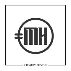 Initial Letter MH Logo Template Design