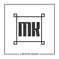 Initial Letter MK Logo Template Design