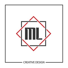 Initial Letter ML Logo Template Design