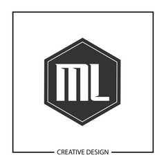 Initial Letter ML Logo Template Design