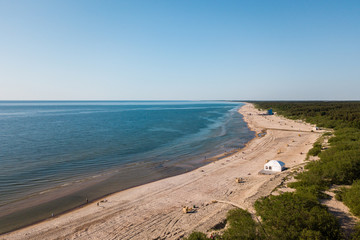 Aerial view of the Baltic Sea coast in Lithuania