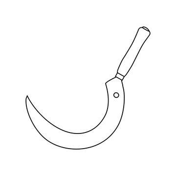 recommend clip art: Sickle Outline Vector Symbol Icon Design. Illustration of  Realistic Sickle isolated on white background.