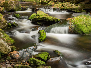 Hamersky stream at Sumava in the fall. Autumn colors on Hamersky creek. Sumava Southern Bohemia....