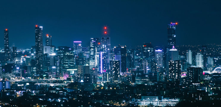 Fototapeta Brisbane city night skyline