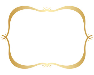 Fototapeta premium Simple Gold Vector Hand Drawn Border