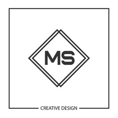 Initial Letter MS Logo Template Design