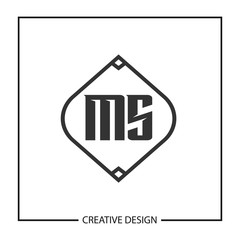 Initial Letter MS Logo Template Design