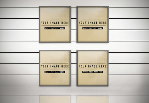 Four Photo Frames Mockup